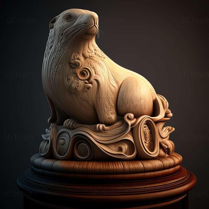 3D модель Відома тварина тюлень Гастон (STL)